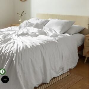 SIJO CrispCool Organic Cotton Duvet Cover White King/cal King NWT $155
